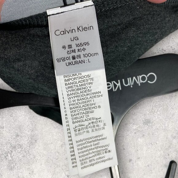 NEW Calvin Klein Black Spell Out Panties Size Large Logo Thong Underwear NWOT L‎ - Picture 3 of 10